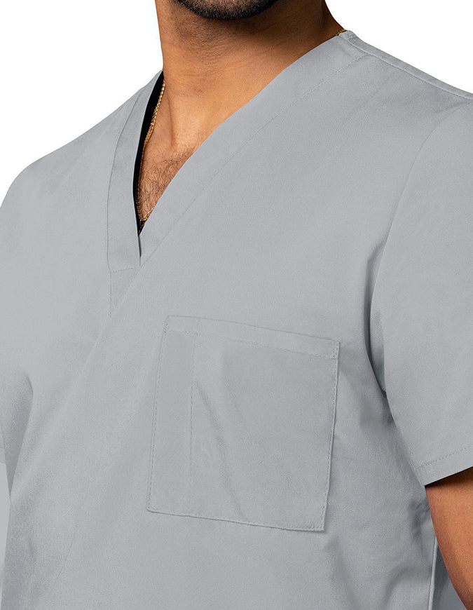 Adar 28.5 Inch Unisex V-Neck Nursing Scrub Top Silver Gray