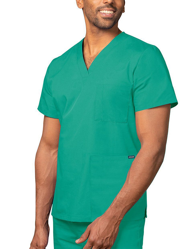 Adar 28.5 Inch Unisex V-Neck Nursing Scrub Top Surgical Green