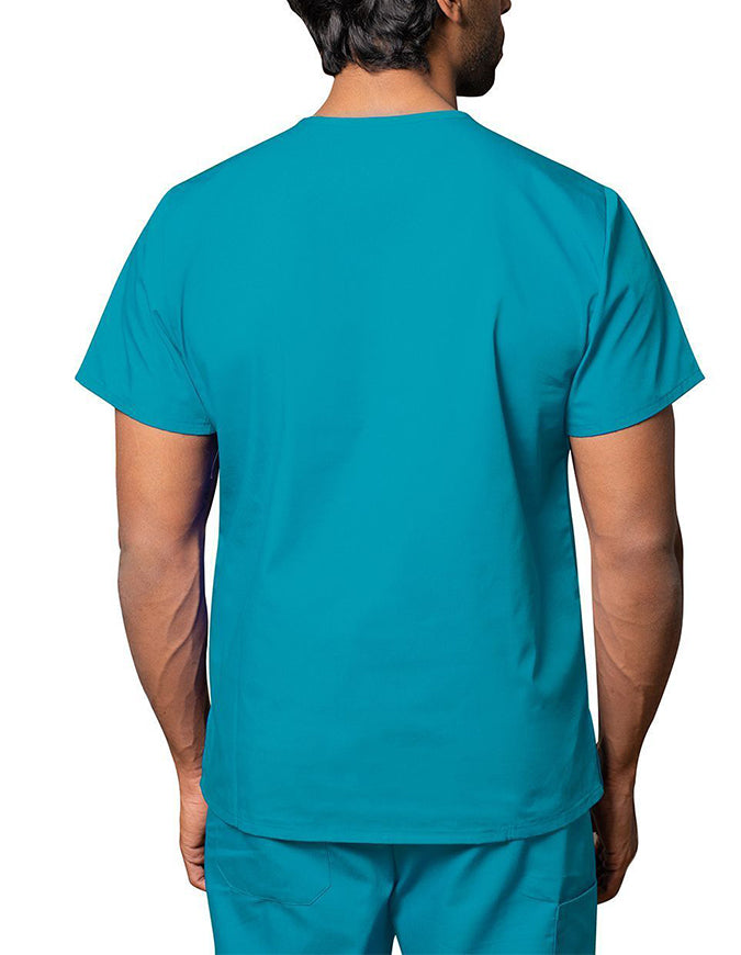 Adar 28.5 Inch Unisex V-Neck Nursing Scrub Top Teal Blue