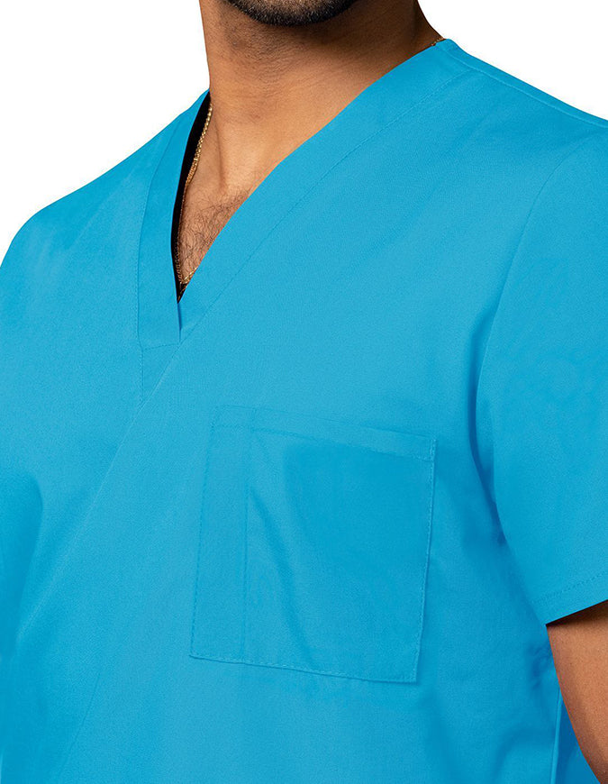 Adar 28.5 Inch Unisex V-Neck Nursing Scrub Top Turquoise