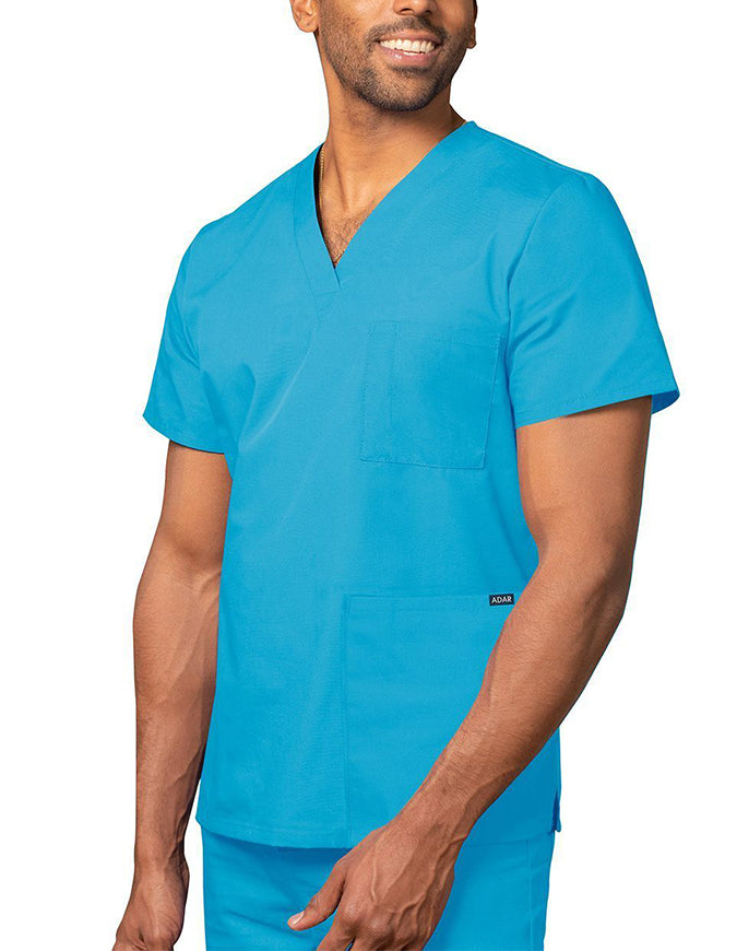 Adar 28.5 Inch Unisex V-Neck Nursing Scrub Top Turquoise