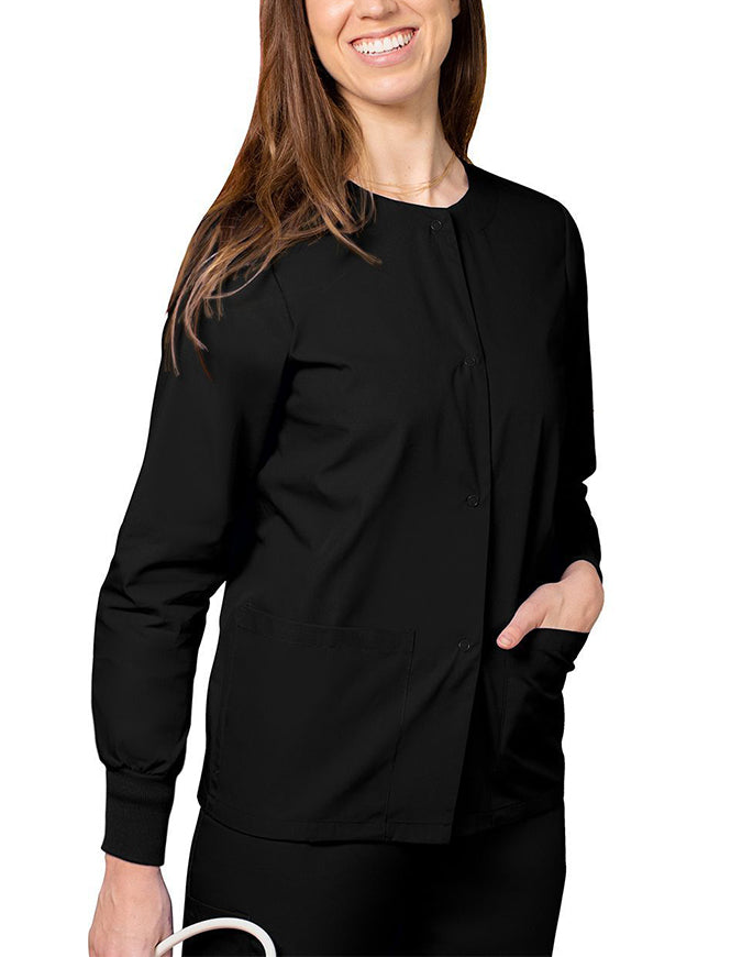 Adar 29 Inch Women's Two Pockets Warm Up Scrub Lab Jacket - Black