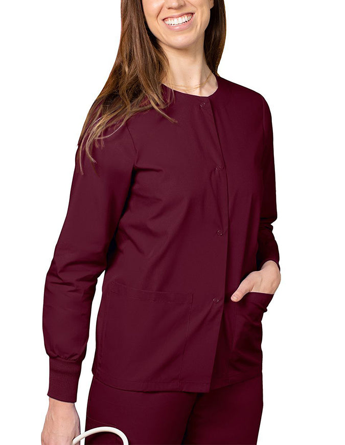 Adar 29 Inch Women's Two Pockets Warm Up Scrub Lab Jacket - Burgundy