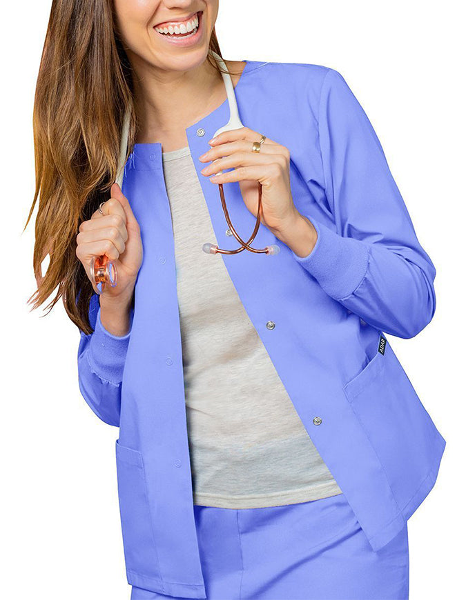 Adar 29 Inch Women's Two Pockets Warm Up Scrub Lab Jacket - Ceil Blue