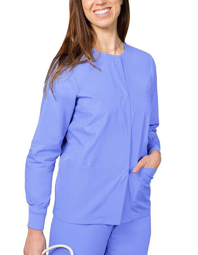 Adar 29 Inch Women's Two Pockets Warm Up Scrub Lab Jacket - Ceil Blue