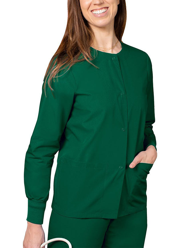 Adar 29 Inch Women's Two Pockets Warm Up Scrub Lab Jacket - Hunter Green