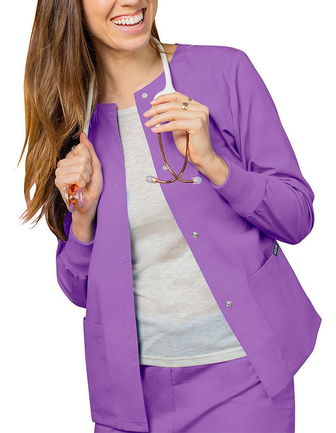 Adar 29 Inch Women's Two Pockets Warm Up Scrub Lab Jacket - Lavender