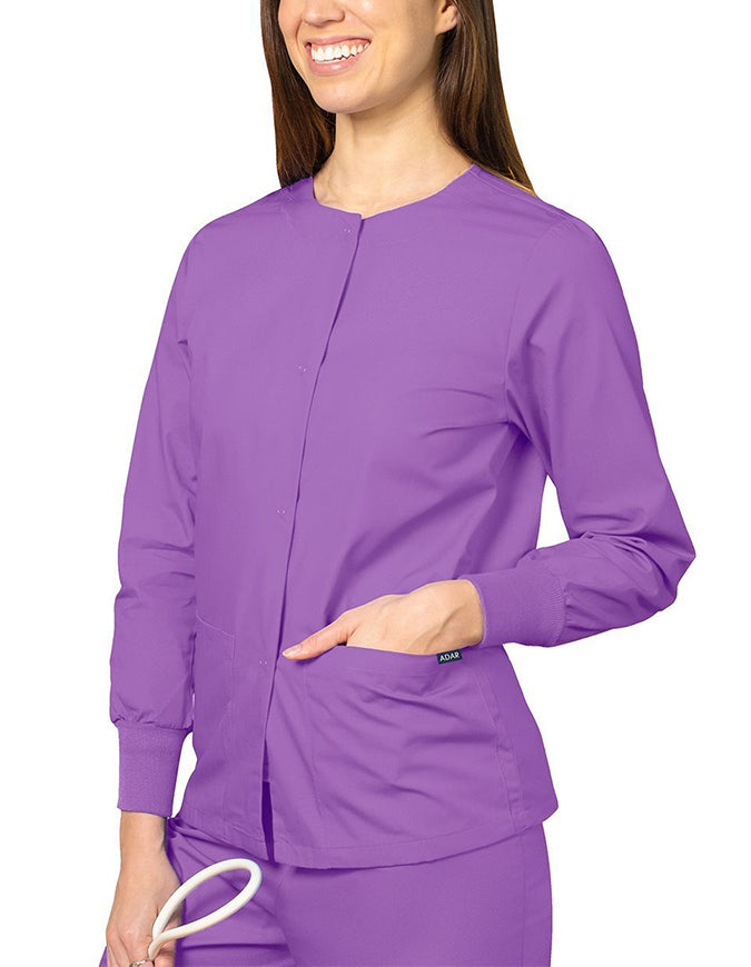 Adar 29 Inch Women's Two Pockets Warm Up Scrub Lab Jacket - Lavender