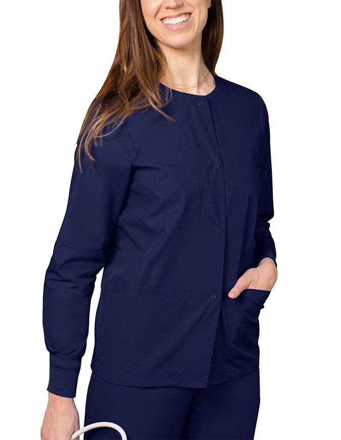 Adar 29 Inch Women's Two Pockets Warm Up Scrub Lab Jacket - Navy