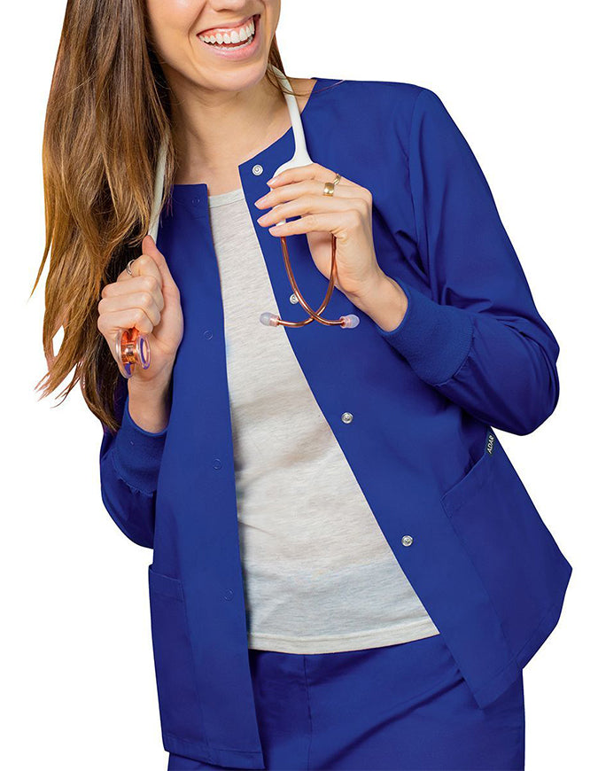 Adar 29 Inch Women's Two Pockets Warm Up Scrub Lab Jacket - Royal Blue