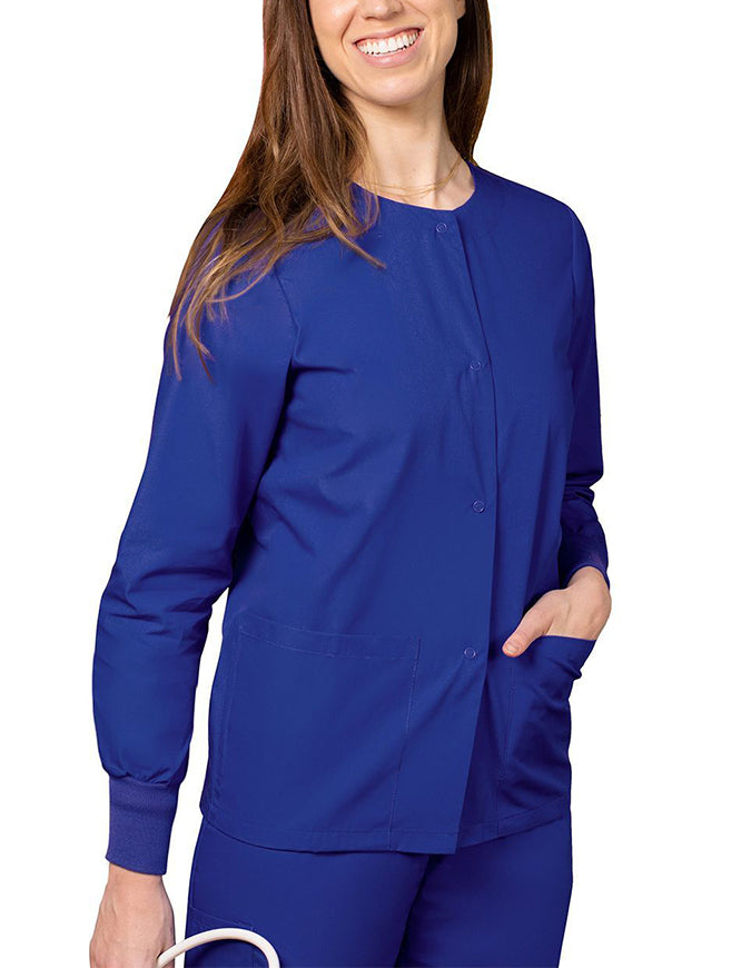 Adar 29 Inch Women's Two Pockets Warm Up Scrub Lab Jacket - Royal Blue