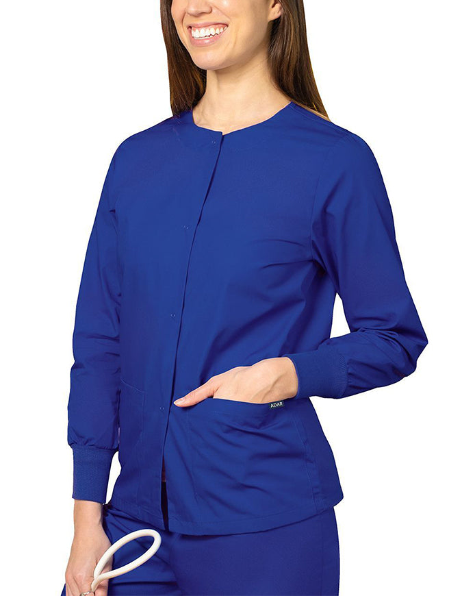 Adar 29 Inch Women's Two Pockets Warm Up Scrub Lab Jacket - Royal Blue