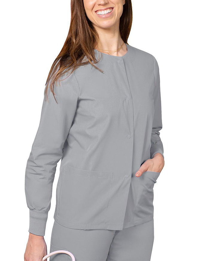 Adar 29 Inch Women's Two Pockets Warm Up Scrub Lab Jacket - Silver Gray