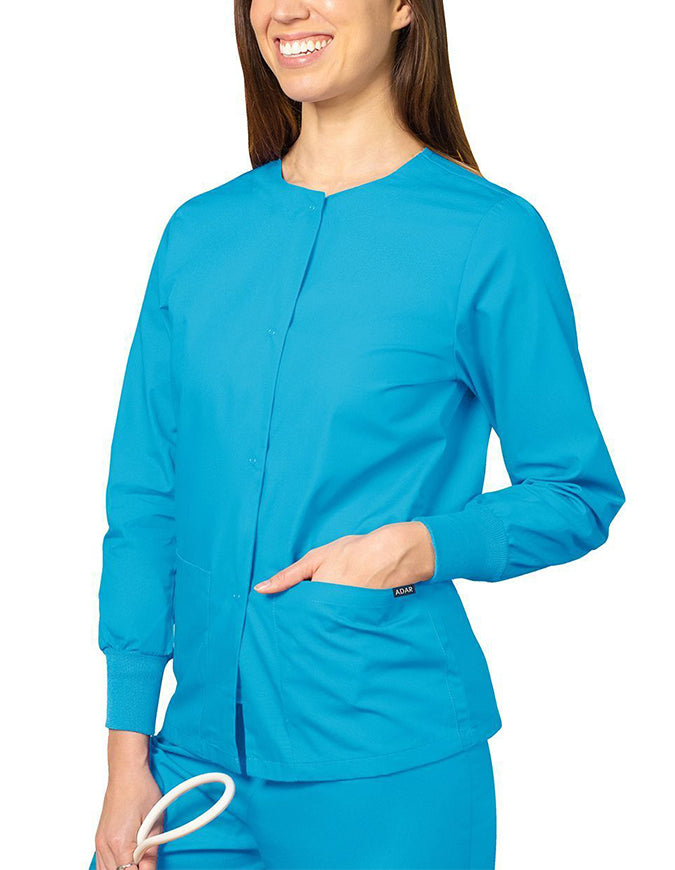 Adar 29 Inch Women's Two Pockets Warm Up Scrub Lab Jacket - Turquoise