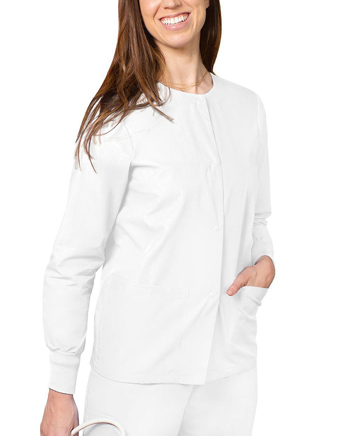 Adar 29 Inch Women's Two Pockets Warm Up Scrub Lab Jacket - White