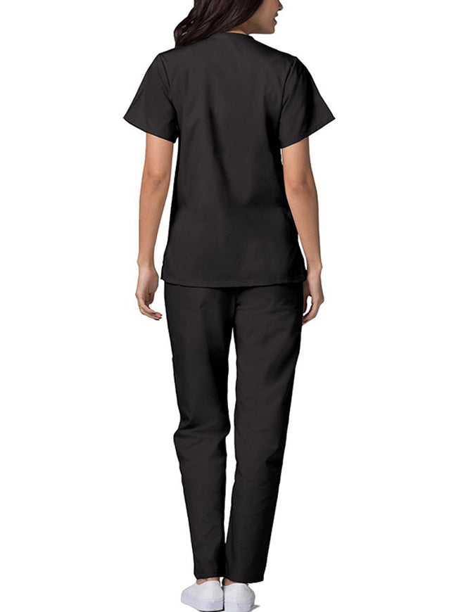 Adar 27.5 Inch Women's Snap-Front Nursing Scrub Top - Black