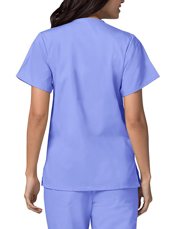 Adar 27.5 Inch Women's Snap-Front Nursing Scrub Top - Ceil Blue