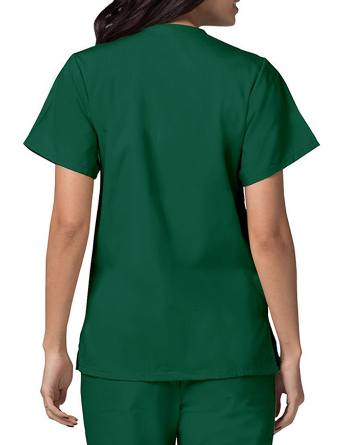 Adar 27.5 Inch Women's Snap-Front Nursing Scrub Top - Hunter Green