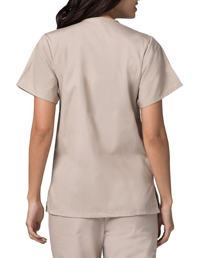 Adar 27.5 Inch Women's Snap-Front Nursing Scrub Top - Khaki