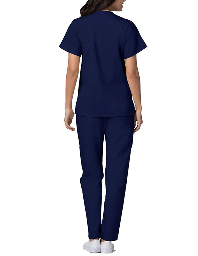 Adar 27.5 Inch Women's Snap-Front Nursing Scrub Top - Navy