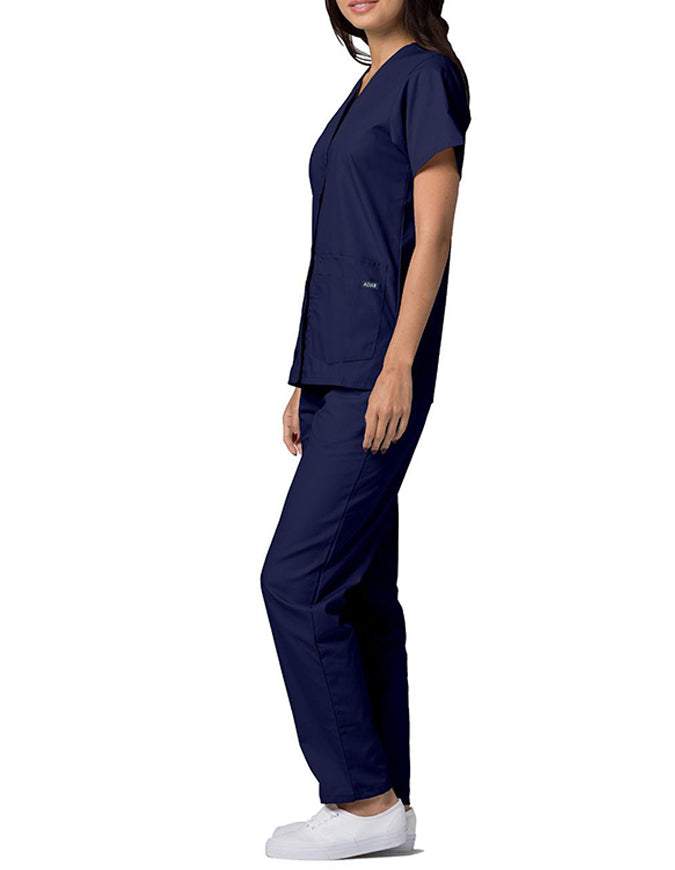 Adar 27.5 Inch Women's Snap-Front Nursing Scrub Top - Navy