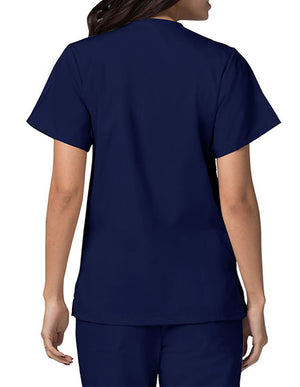 Adar 27.5 Inch Women's Snap-Front Nursing Scrub Top - Navy