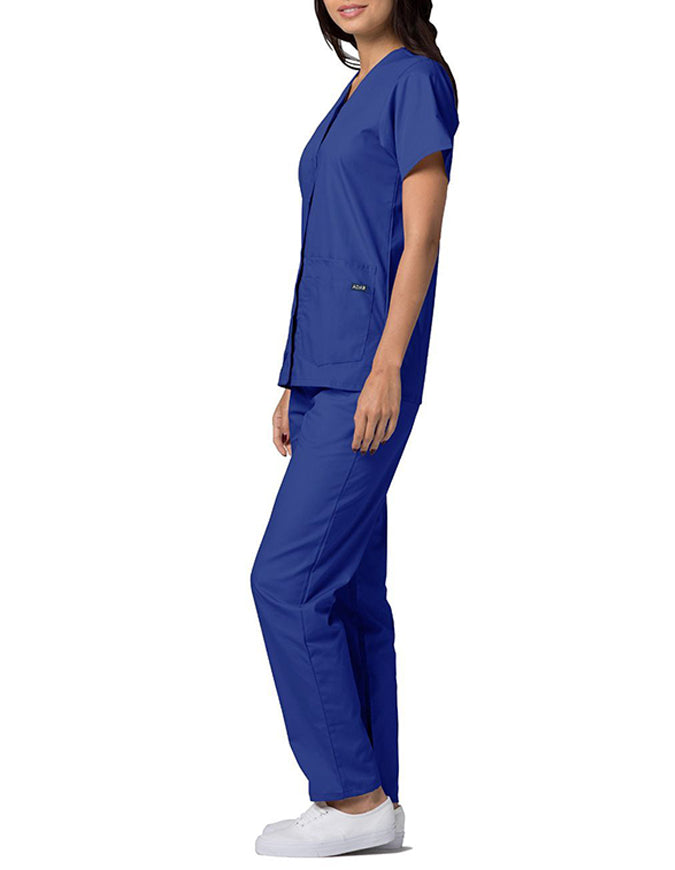 Adar 27.5 Inch Women's Snap-Front Nursing Scrub Top - Royal Blue