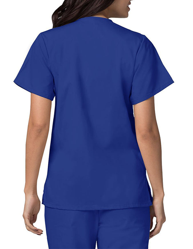 Adar 27.5 Inch Women's Snap-Front Nursing Scrub Top - Royal Blue