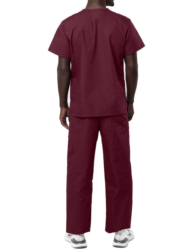 Adar Unisex V-neck Basic Scrub Set Burgundy