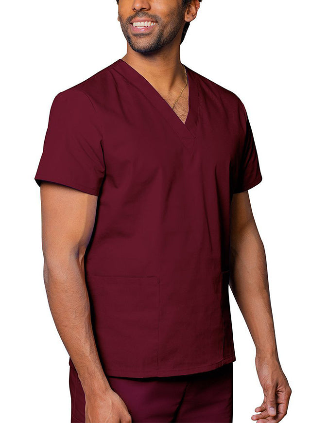 Adar Unisex V-neck Basic Scrub Set Burgundy