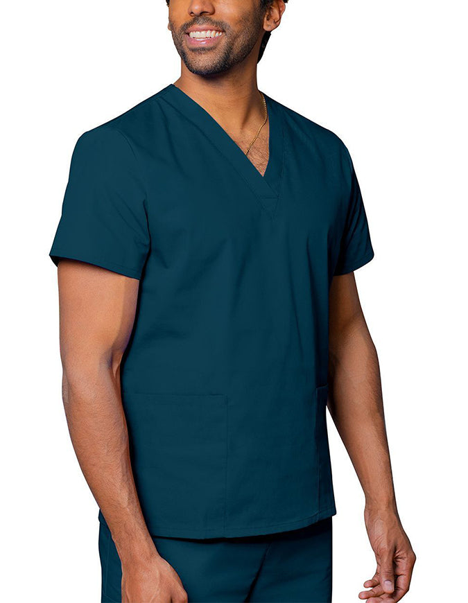 Adar Unisex V-neck Basic Scrub Set Caribbean Blue