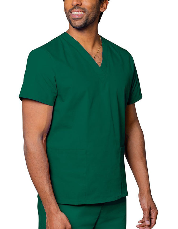 Adar Unisex V-neck Basic Scrub Set Hunter Green