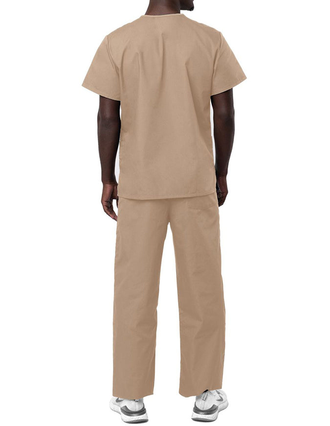 Adar Unisex V-neck Basic Scrub Set Khaki