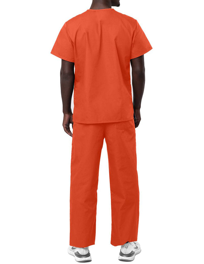 Adar Unisex V-neck Basic Scrub Set Mandarin Orange