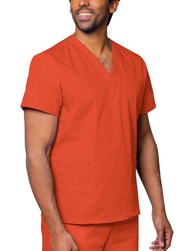 Adar Unisex V-neck Basic Scrub Set Mandarin Orange