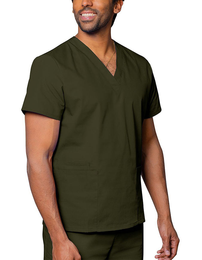 Adar Unisex V-neck Basic Scrub Set Olive