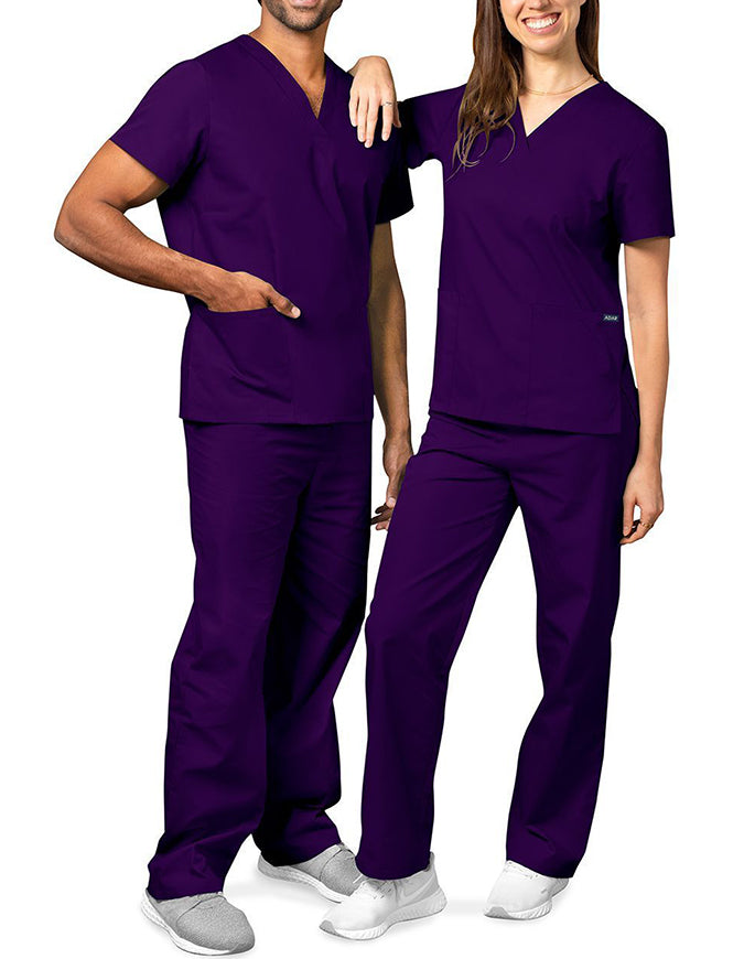 Adar Unisex V-neck Basic Scrub Set Purple