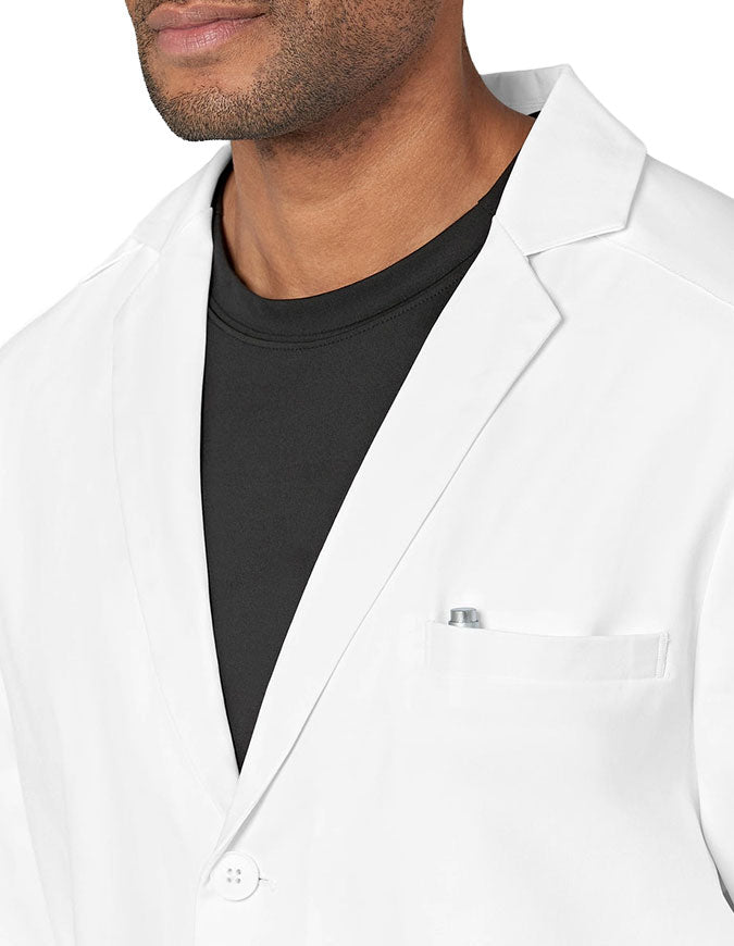 WonderWink Slate Men's Welt Pocket Lab Coat White