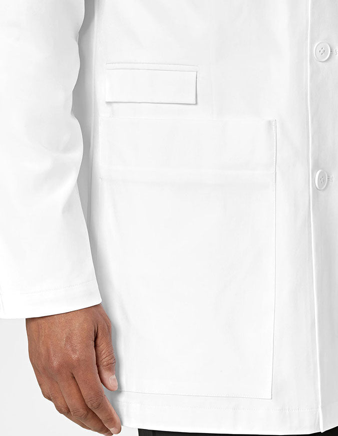 WonderWink Slate Men's Welt Pocket Lab Coat White