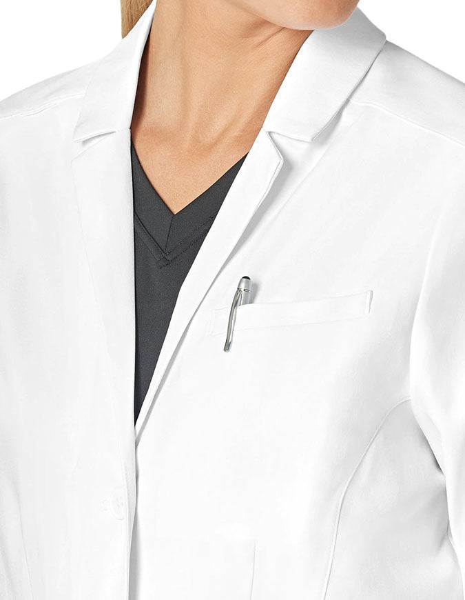 WonderWink Slate Women's Welt Pocket Lab Coat White