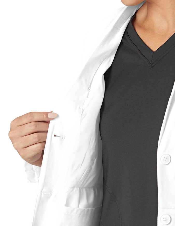 WonderWink Slate Women's Welt Pocket Lab Coat White