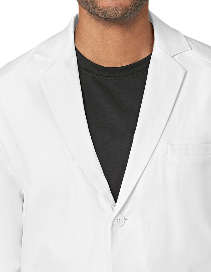 WonderWink Slate Men's Welt Pocket Lab Coat White