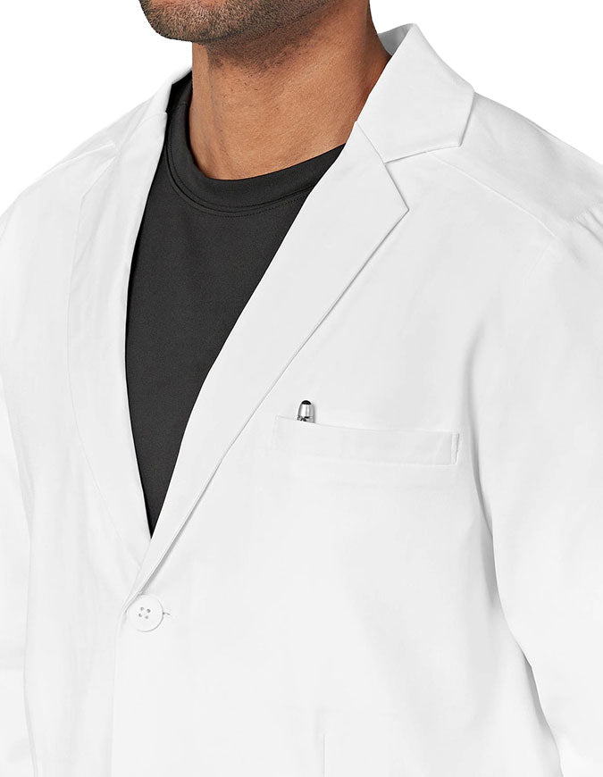 WonderWink Slate Men's Welt Pocket Lab Coat White