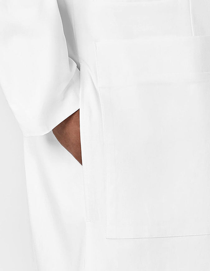 WonderWink Slate Men's Welt Pocket Lab Coat White