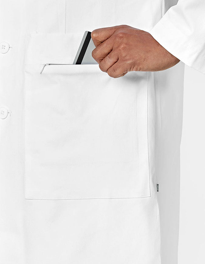 WonderWink Slate Men's Welt Pocket Lab Coat White