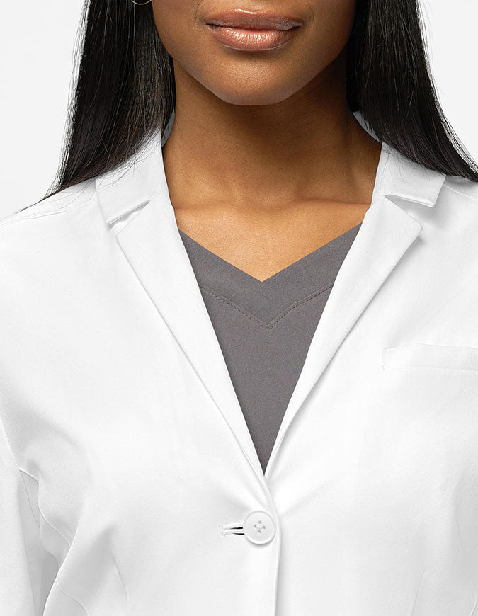 WonderWink Slate Women's Long Lab Coat White