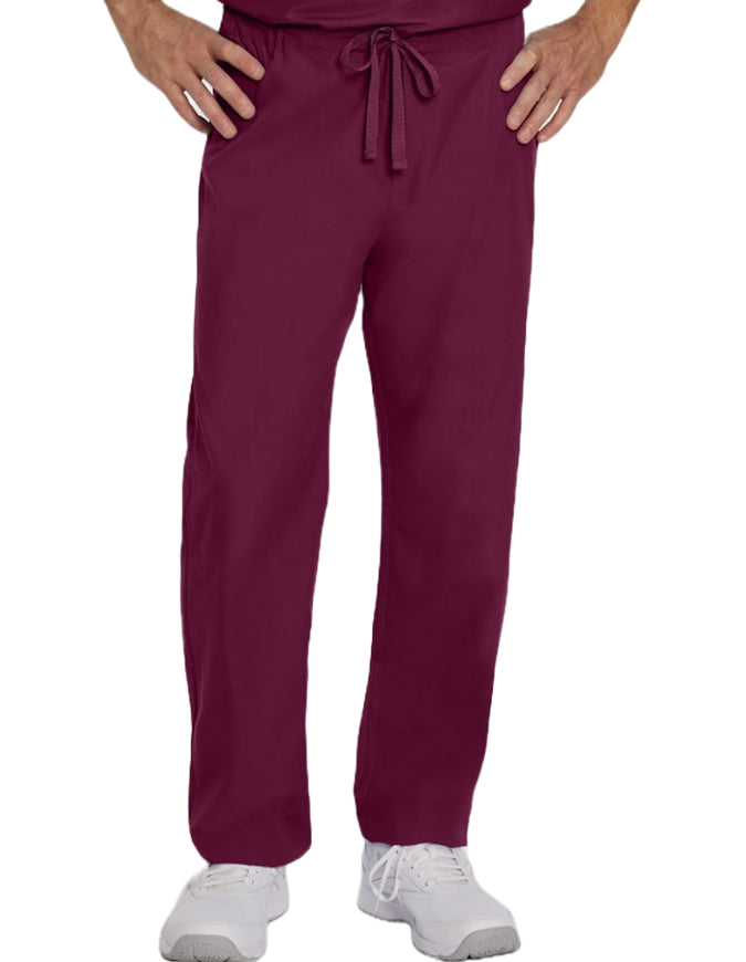 Landau 31 Inch Unisex Reversible Drawstring Scrub Pants - Wine