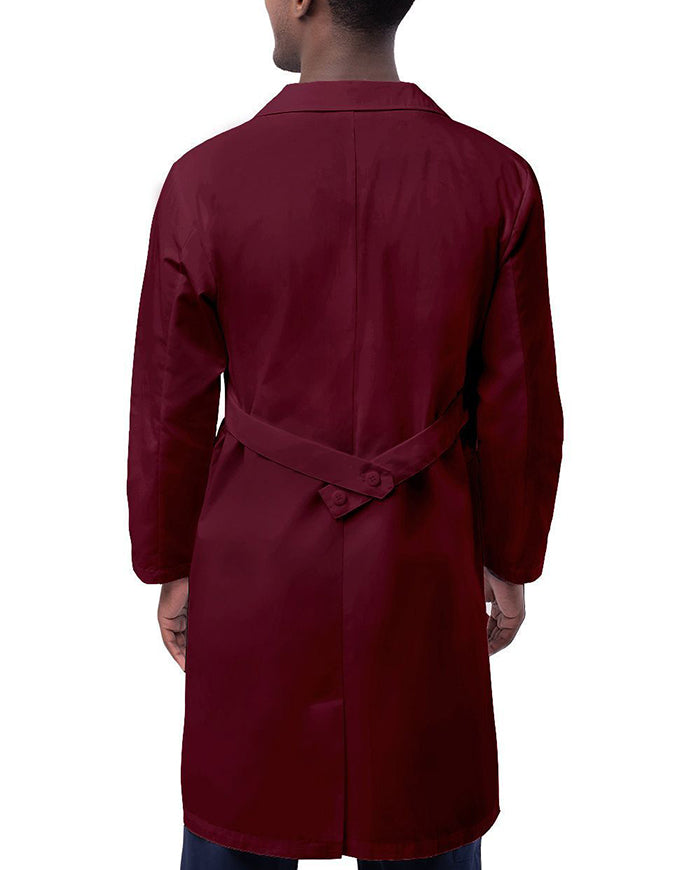 Adar 39 Inch Unisex Inner Pocket Lab Coat - Burgundy