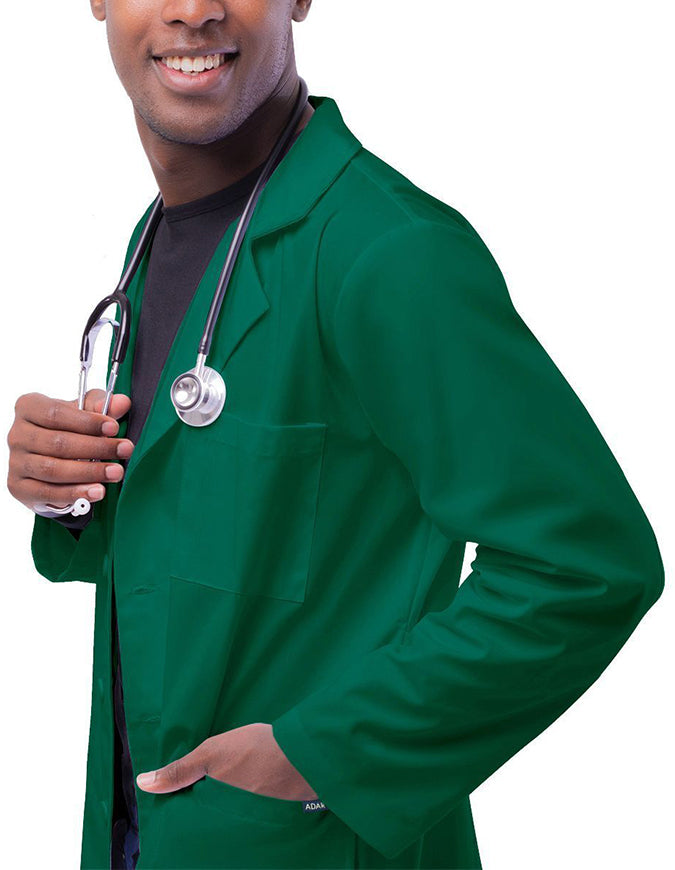 Adar 39 Inch Unisex Inner Pocket Lab Coat - Hunter green