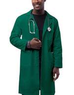 Adar 39 Inch Unisex Inner Pocket Lab Coat - Hunter green